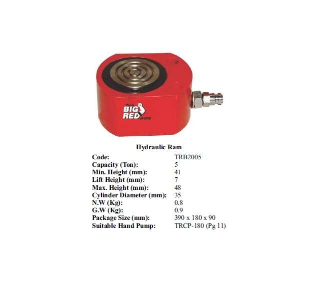 Torin BIG RED Jacks - Hydraulic Ram  5 ton - TRB2005