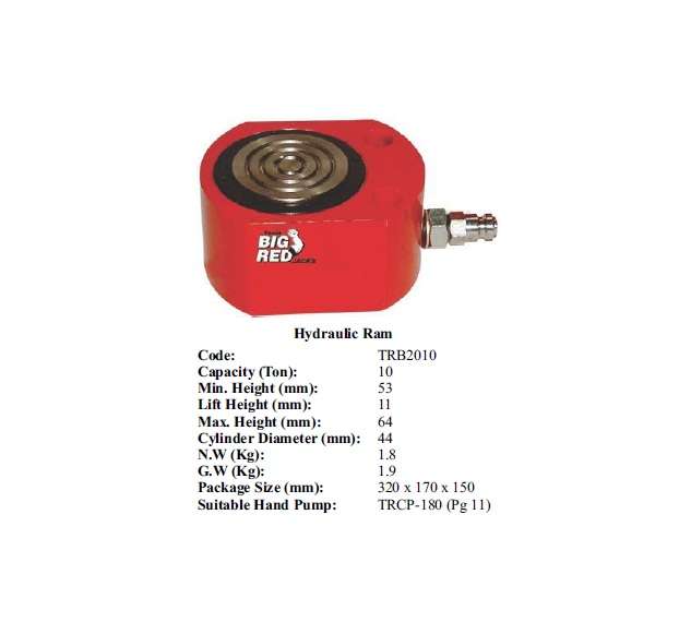 Torin BIG RED Jacks - Hydraulic Ram  10 ton - TRB2010