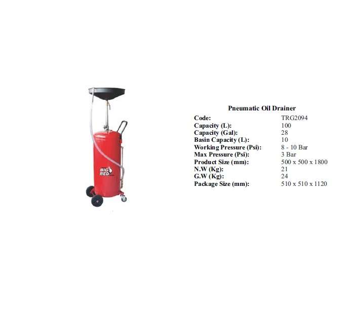 Torin BIG RED Jacks - Pneumatic Oil Drainer 100L - TRG2094