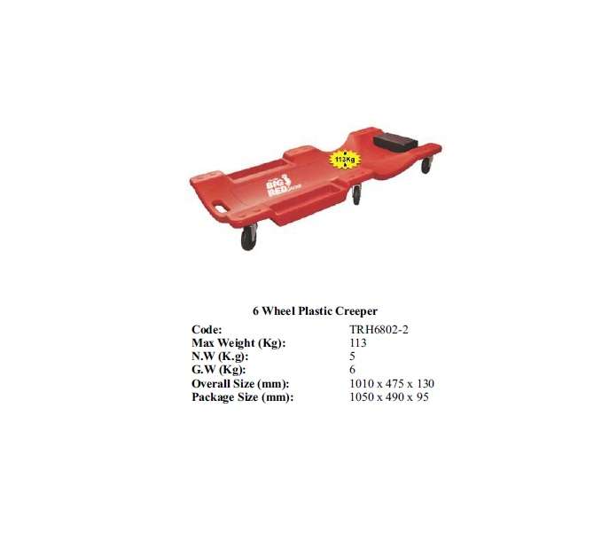 Torin BIG RED Jacks - 6 Wheel Plastic Creeper 113kg - TRH6802-2