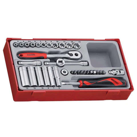 TENG TOOLS - 35PC 1/4inch Drive 6 point Socket Tray - TT1435