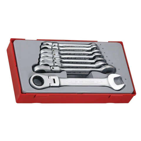 TENG TOOLS - 8PC Ratcheting Combination Spanner Set With 180 Degree Flexible Joint - TT6508RF