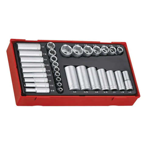 TENG TOOLS - 32PC 1/4inch & 3/8inch Drive Imperial Socket Set - TTAF32