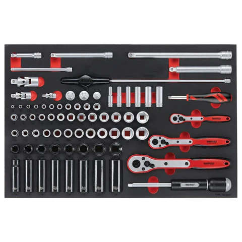 TENG TOOLS - 77PC 1/4inch 3/8inch & 1/2inch Drive Socket Set in EVA Foam -  TTESK77