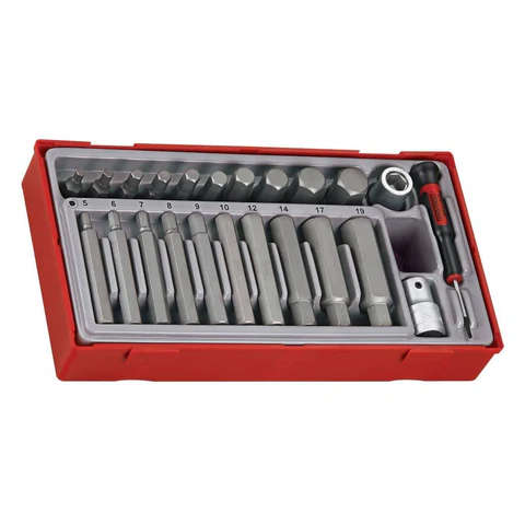TENG TOOLS - 20PC 1/2inch Drive Hex Bit Socket Tray - TTHEX23