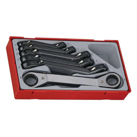 TENG TOOLS - 6PC Extra Strong Ratcheting Offset Ring Spanner Set -  TTRORS