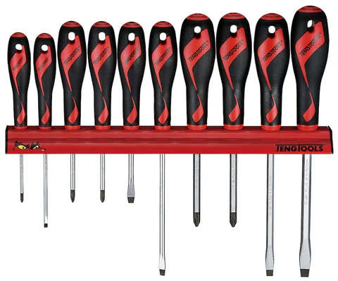 TENG TOOLS - 10PC Screwdriver Set Wall Rack -  WRMD10N