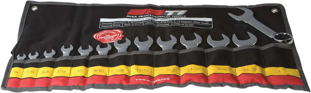 Avex Professional Tools - 13 Piece Combination Stubby Spanner Set 1/4" - 1" - AT-02-001