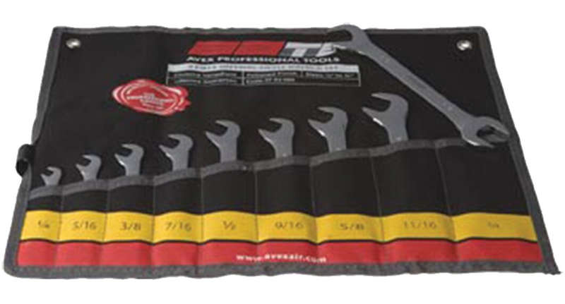 Avex Professional Tools - 9 Piece Angle Head Spanner Set 1/4" - 3/4" - AT-02-004