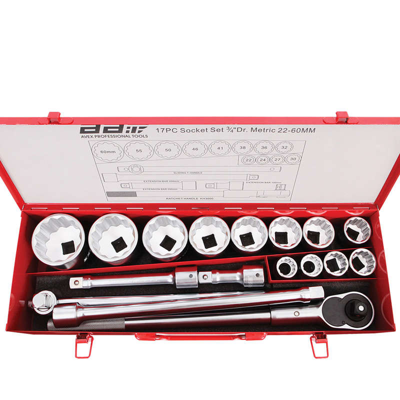 Avex Professional Tools - 17 Piece Socket Set 3/4" Dr 22 - 60mm - AT-02-048