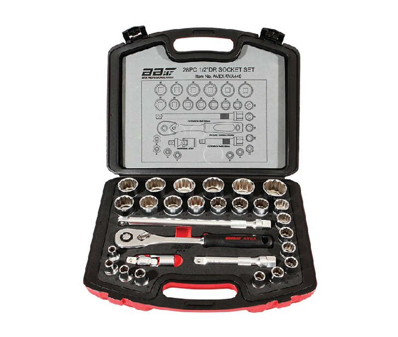 Avex Professional Tools - 29 Piece Socket Set 1/2" Dr 8 - 32mm - AT-02-449
