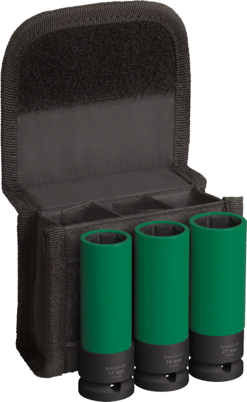 BOSCH PROFESSIONAL - PRO Impact Socket 1/2" Extra Deep 3-PC Set - 2608003033