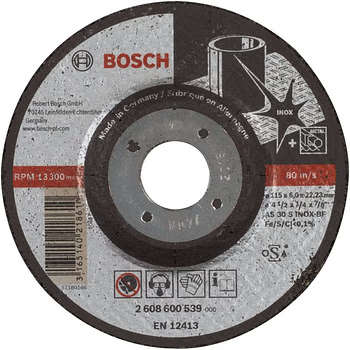BOSCH PROFESSIONAL - INOX GRINDING DISC 115 x 22.2mm(10 PACK) - 2608600539