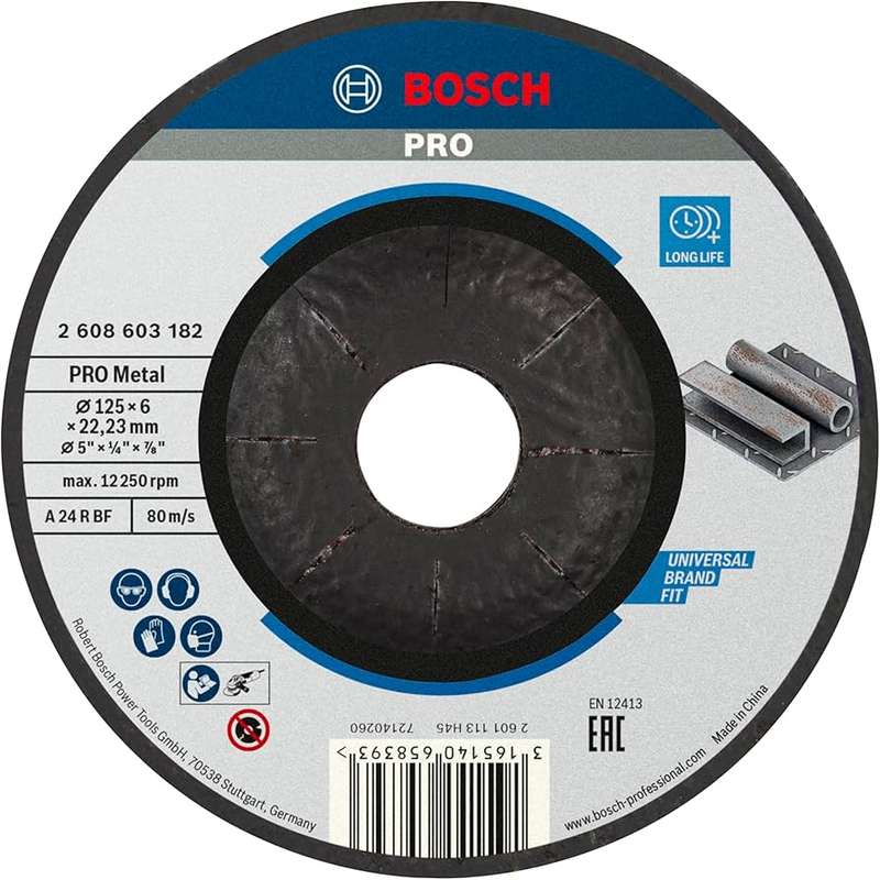 BOSCH PROFESSIONAL - Standard Metal grinding depressed centre A 24 P BF, 230, 22,23, 6,0(10 PACK)...