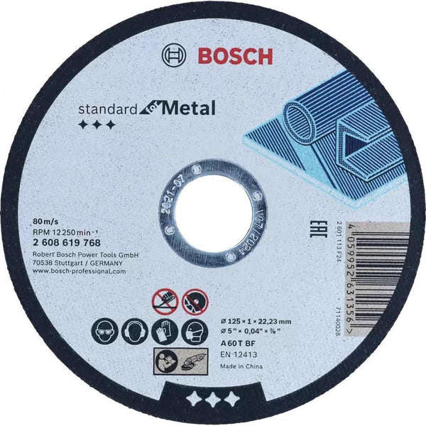 BOSCH PROFESSIONAL - Straight cutting Standard Metal A 60 T BF, 125, 22,23, 1,6 (50 PACK) - 26086...