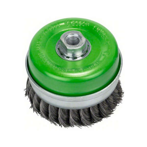 BOSCH PROFESSIONAL - Wire cup brush, stainless 100 mm, 0,35 mm, M14, knotted wire - 2608622105