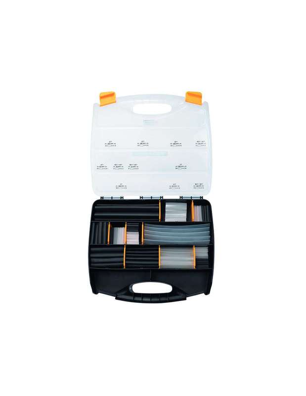HellermannTyton - Shrink Kit with Adhesive 385 Pcs Black & Clear - 380-03003