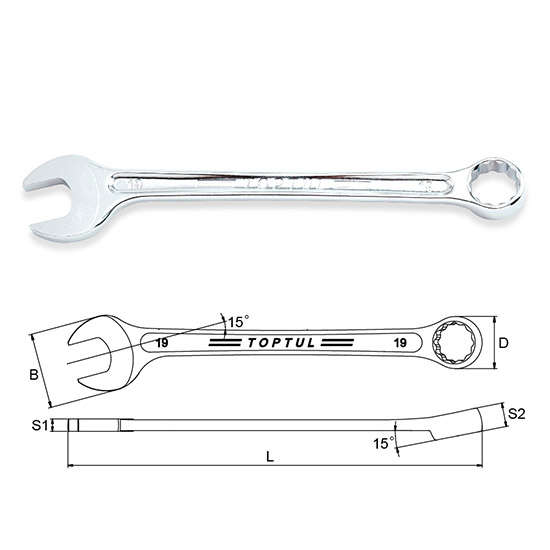 TOPTUL -  1-5/8  SAE STD COMBO WRENCH - ACAB5252