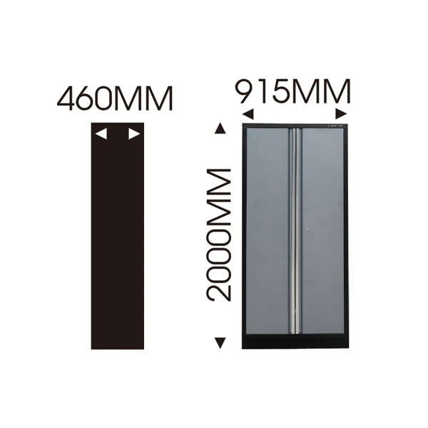KING TONY -  Tall Cabinet (Black & Gray) - 87D11-18A-KG