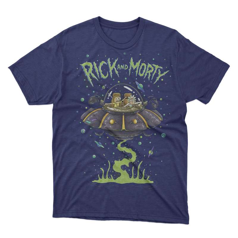 Rick N Morty Space Tee Navy