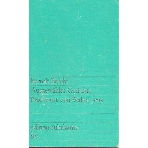 Ausgewaehlte Gedichte - Brecht,Bertolt 0.20kg