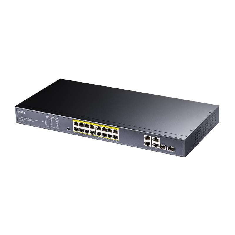 Cudy 16-Port BASE-T Gigabit,2-Port 1000 BASE-X SFP,PoE+ 200W