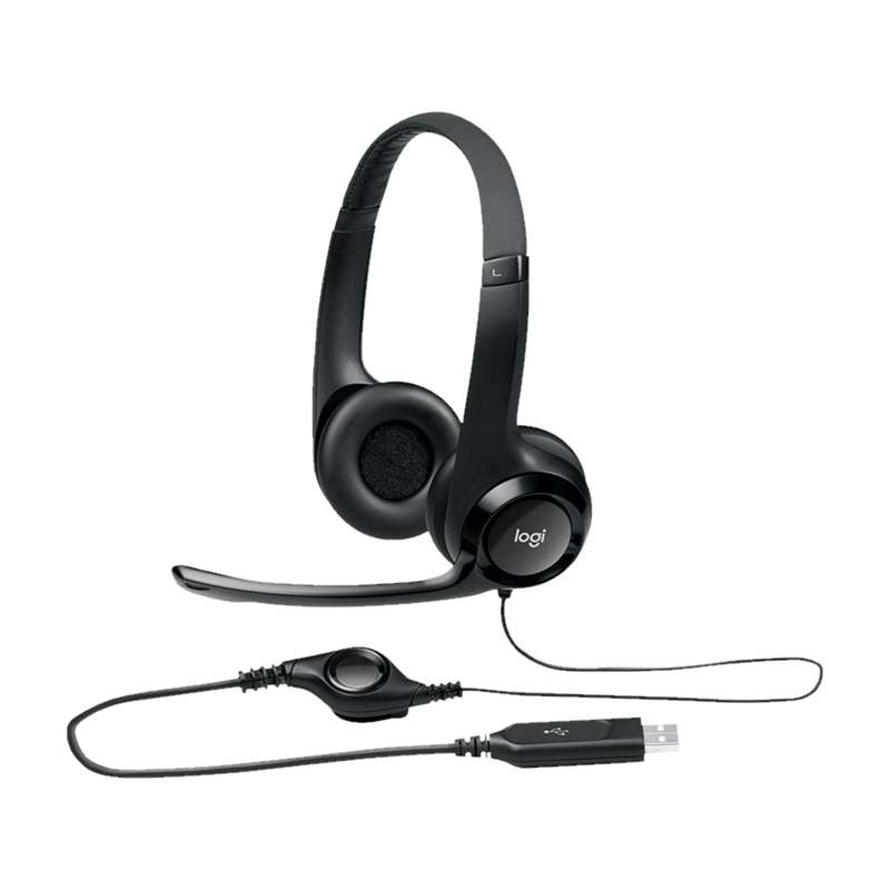 LOGITECH H390 USB COMPUTER HEADSET WITH NOISE CANCELING MIC |  BLACK