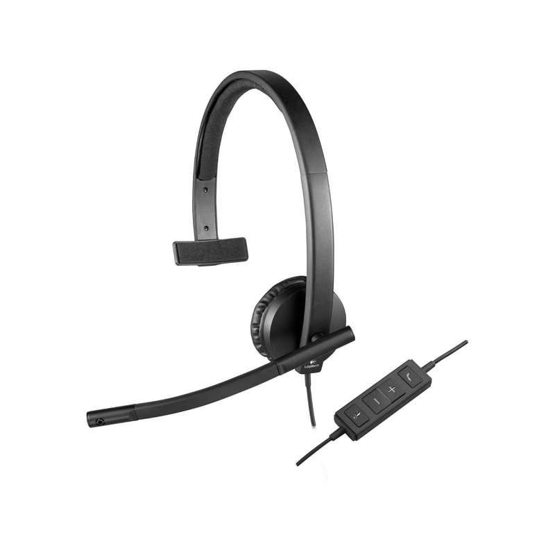 LOGITECH H570E WIRED USB HEADSET MONO WITH LEATHERETTE PAD