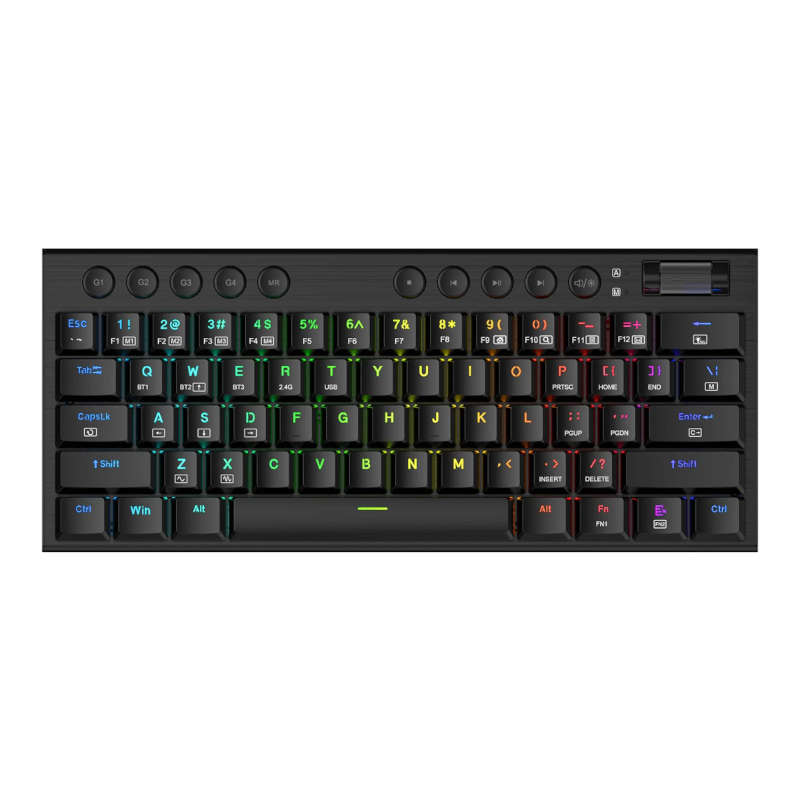 REDRAGON Noctis Pro 61Key Wireless Bluetooth Red Switch RGB Low Profile Gaming Mechanical Keyboar...