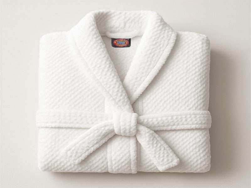 Bunty's Bathrobe - Terry - Shawl Collar - Popcorn Optical White