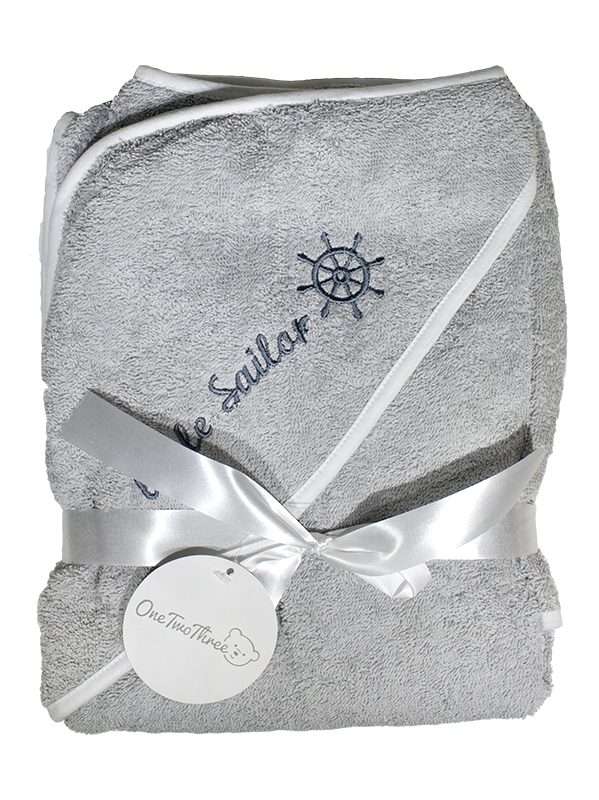 Bunty's Baby Hooded Towel - Design 002 - 090x090cms - 380GSM - 01 Pc Pack - Little Sailor - High-...