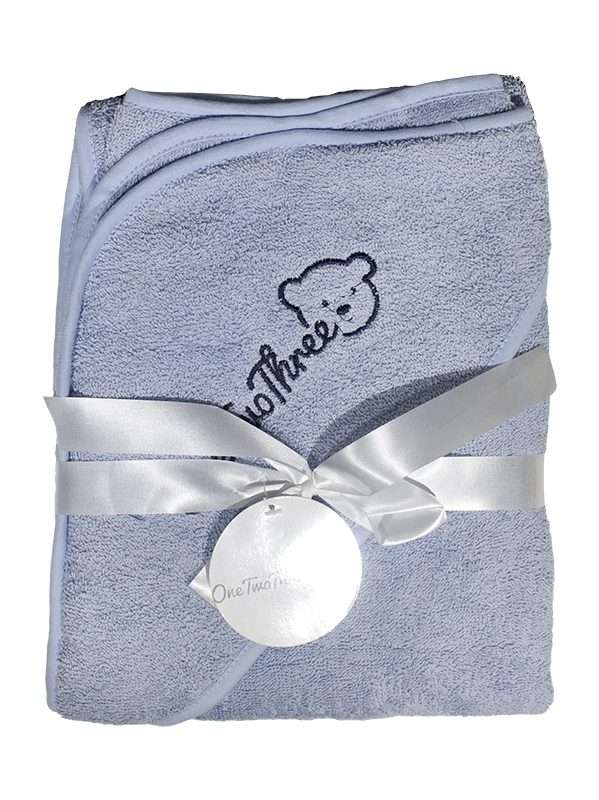 Bunty's Baby Hooded Towel - Design 005 - 090x090cms - 380GSM - 01 Pc Pack - 123 - Celestial Blue ...