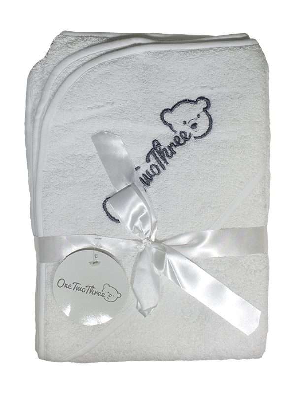 Bunty's Baby Hooded Towel - Design 006 - 090x090cms - 380GSM - 01 Pc Pack - 123 - White - Slightl...