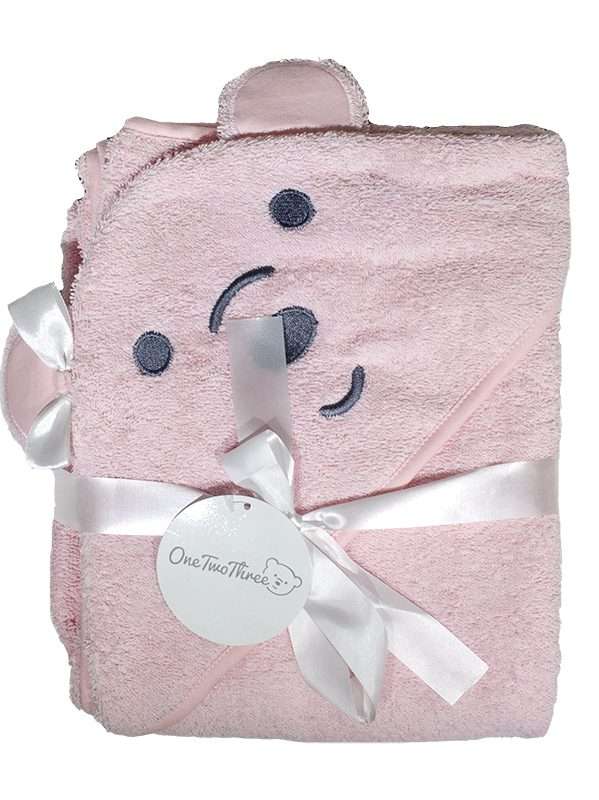 Bunty's Baby Hooded Towel - Design 011 - 090x090cms - 380GSM - 01 Pc Pack - Teddy Bear - Strawber...
