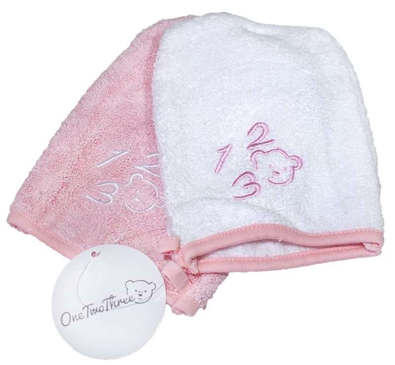Bunty's Baby Bath Mitts - 380GSM - 015x020cms - 02 Pc Pack - Design 01 - Strawberry Cream
