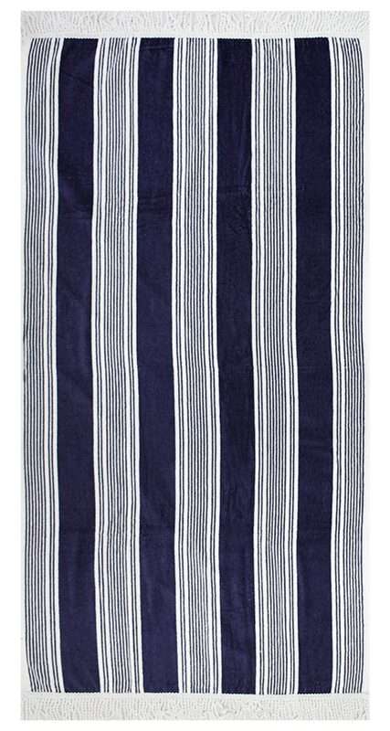 Bunty's Beach Towel 0600 - Design 031 - Fringe Stripes - 080x160cms - 630GMS