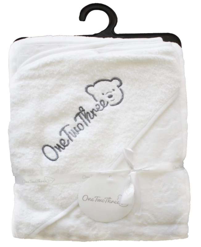 Bunty's Baby Hooded Towel - Design 010 - 090x090cms - 380GSM - 01 Pc Pack - Velour White Self Jac...