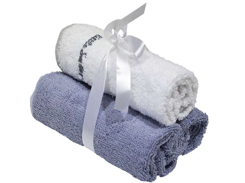Bunty's Baby Face Cloth - Design 03 - 030x030cms - 380GSM - 03 Pc Pack - Little Sailor - Dark Blu...