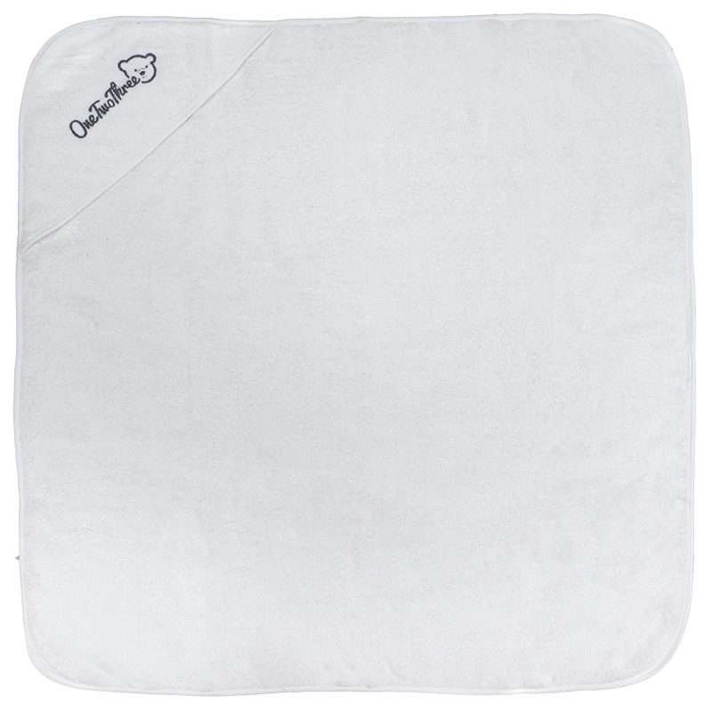 Bunty's Baby Hooded Towel - Design 006 - 090x090cms - 380GSM - 01 Pc Pack - 123 - White - Slightl...