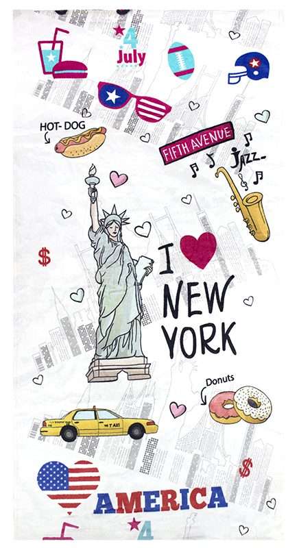 Bunty's Printed Beach Towel Design 029 - 070x140cms - 390GMS