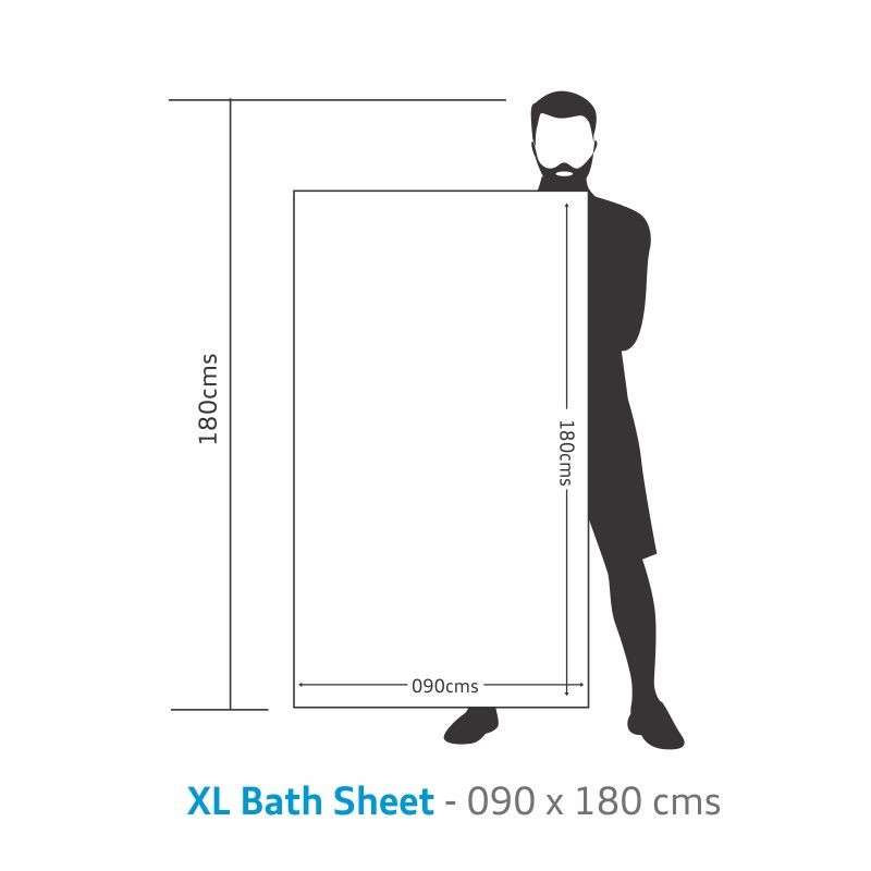 Bunty's Surplus Bath Sheet - Design 007 - 100x180cm - 670GSM - White - 1200gms