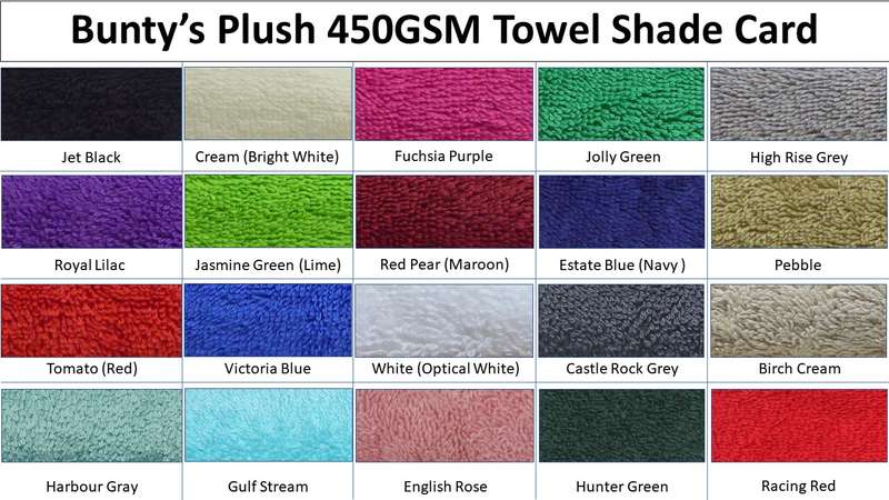 Bunty's Plush 450GSM 70x130cms Bath Towels