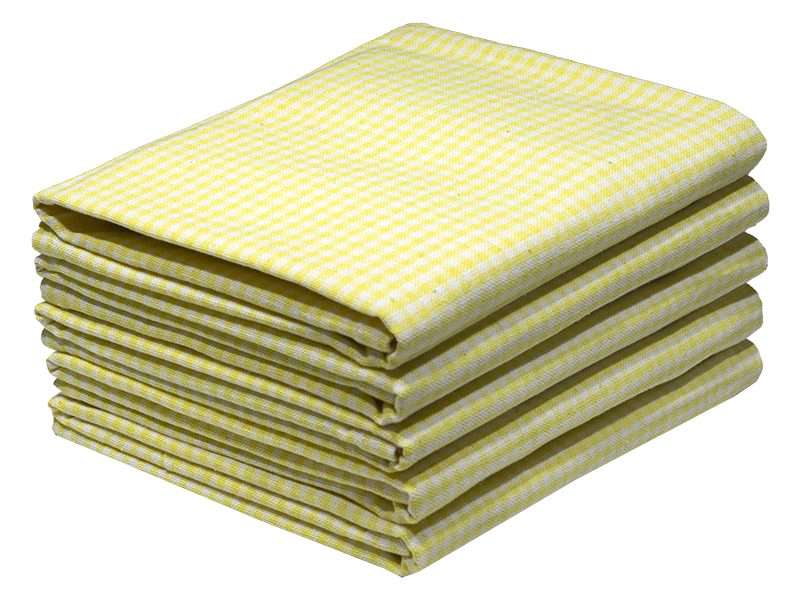 Bunty's Kitchen Towel - Design 2326 - 046x070cms - (05 Pc Pack) - Small Checks - Yellow