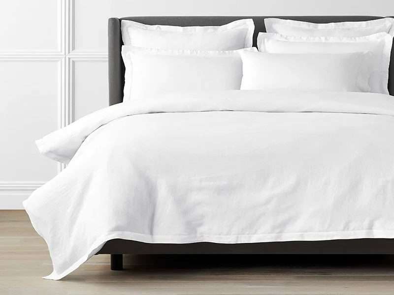 Rey's Fine Linen - Egyptian Collection 400 TC 100% Cotton - Oxford Optical White Stitch Duvet Cov...
