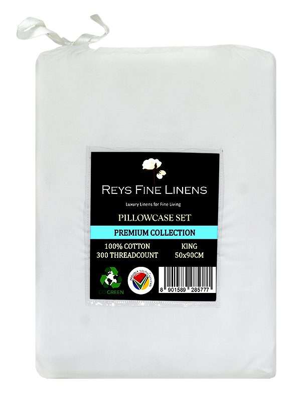 Rey's Fine Linen - Premium Collection - Oxford Jet Black Satin Stitch Pillow Cover Set