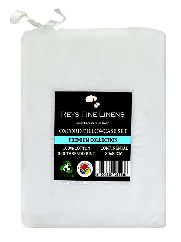Rey's Fine Linen - Premium Collection - Oxford Gold Satin Stitch Pillow Cover Set