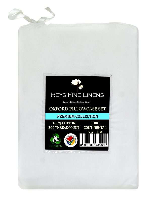 Rey's Fine Linen - Premium Collection - Oxford Gold Satin Stitch Pillow Cover Set