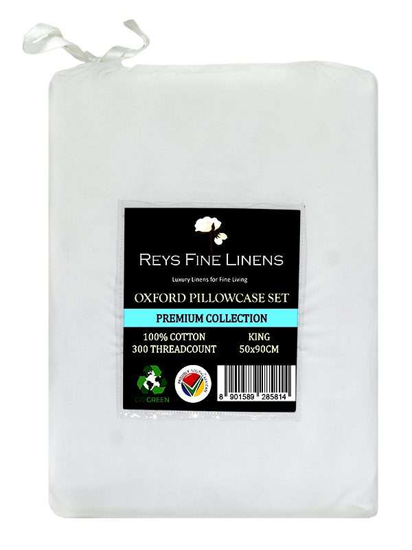 Rey's Fine Linen - Premium Collection - Oxford Gold Satin Stitch Pillow Cover Set