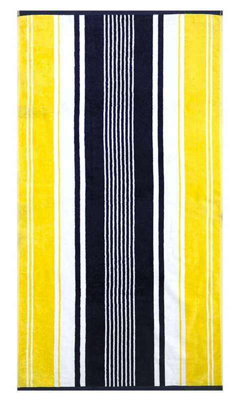 Bunty's Beach Towel 0700 - Design  336 - 094x176cms - 675GMS - Stripes Blazing Yellow