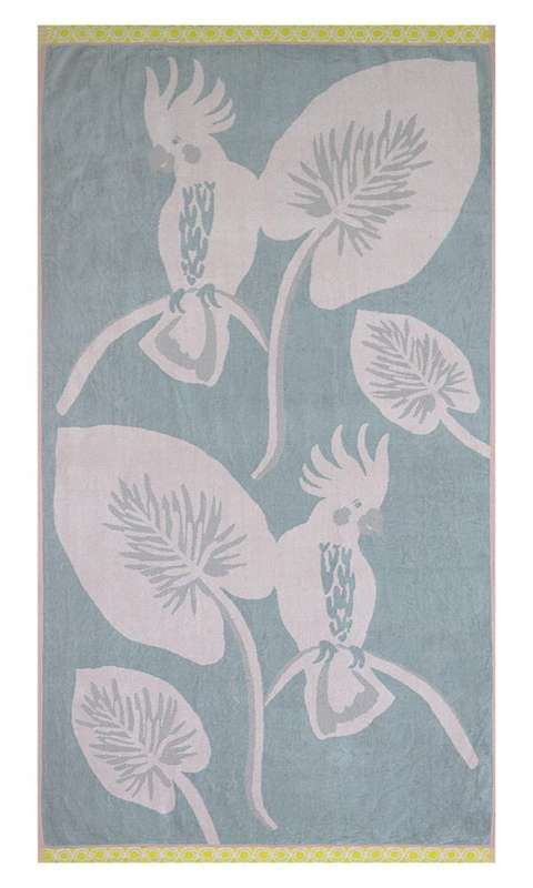 Bunty's Beach Towel 0700 - Design  347 - 094x176cms - 675GMS - Plants Ghost Gray